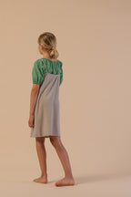 vêtement durable pour enfant longlivethequeen Blouse bouffante coton bio verte