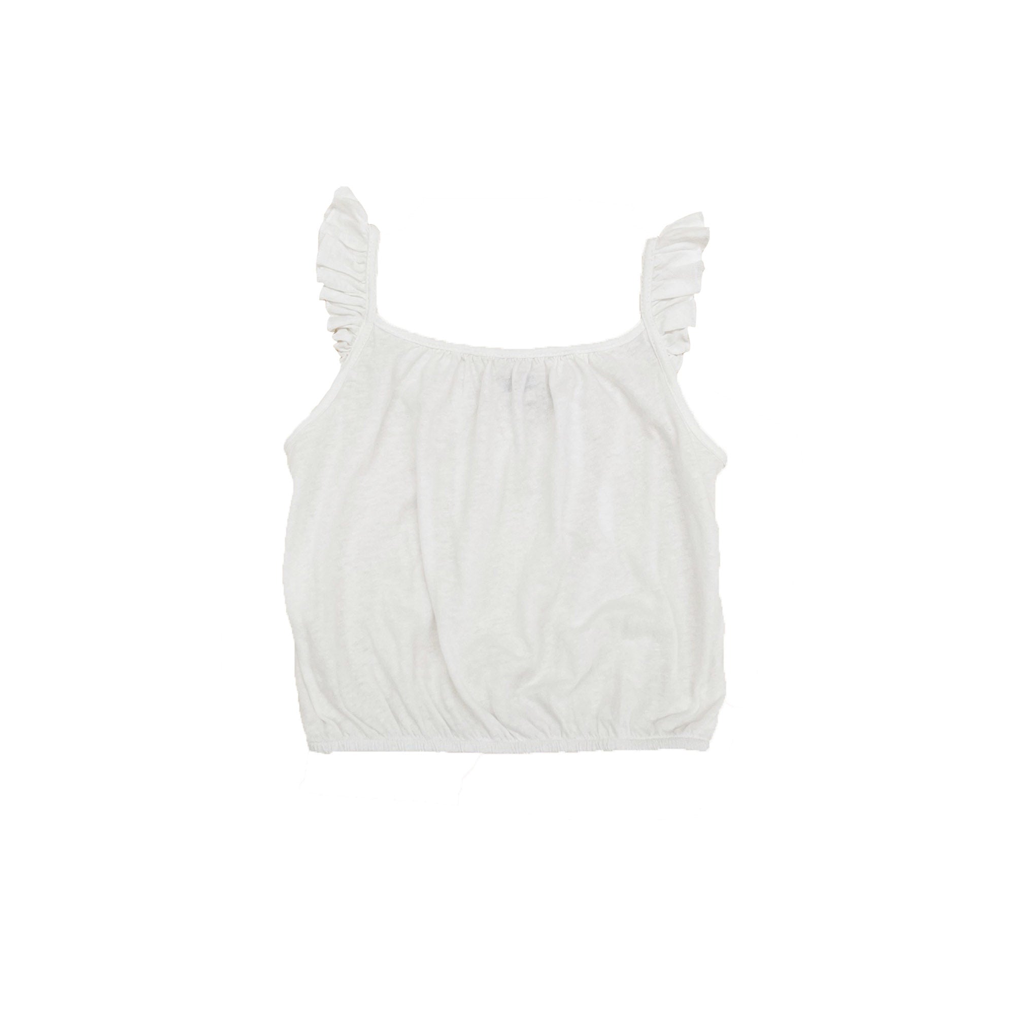 vêtement durable pour enfant longlivethequeen Débardeur à volants blanc