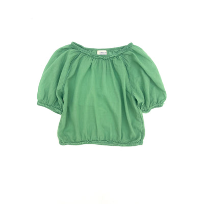 vêtement durable pour enfant longlivethequeen Blouse bouffante coton bio verte