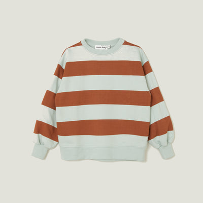 vêtements durables enfants main story sweat oversized rayé mist