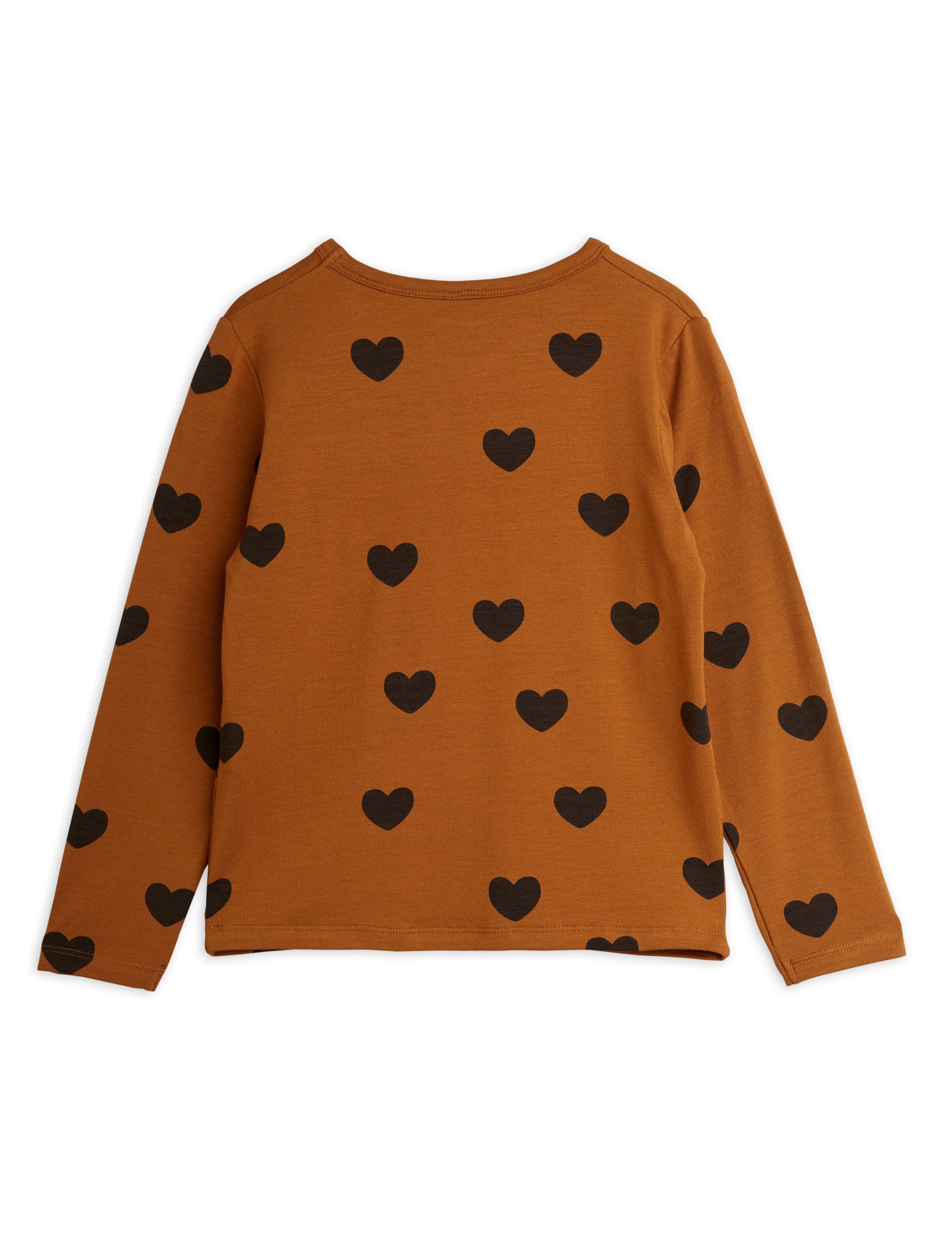 vêtement durable pour enfant Mini Rodini T-shirt manches longues brun coeurs