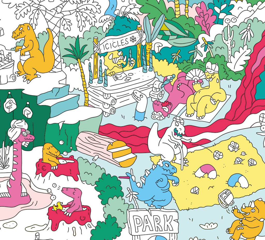 COLORIAGE ENFANT OMY POSTER A COLORIER - DINOS