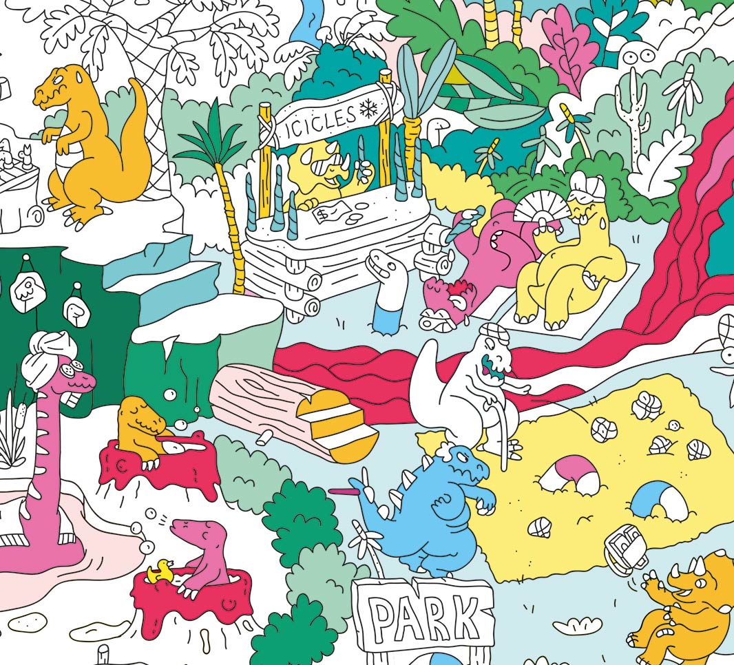 COLORIAGE ENFANT OMY POSTER A COLORIER - DINOS
