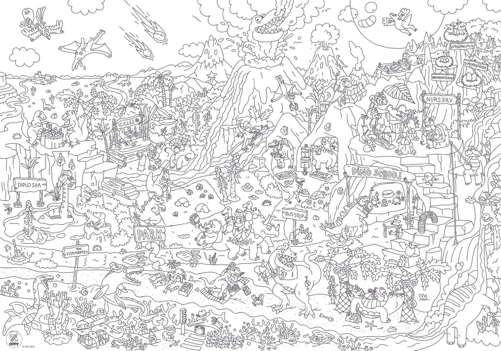 COLORIAGE ENFANT OMY POSTER A COLORIER - DINOS
