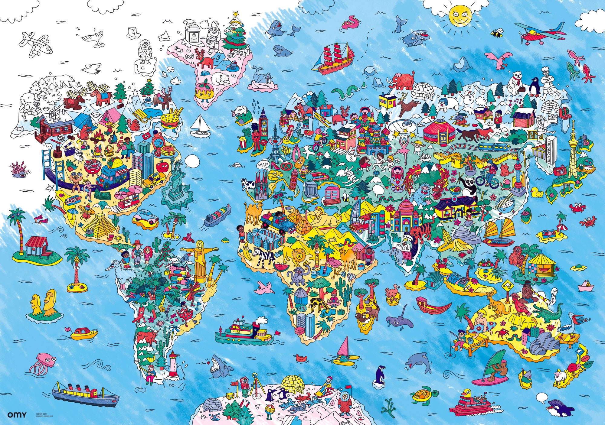 COLORIAGE ENFANT OMY POSTER A COLORIER - ATLAS