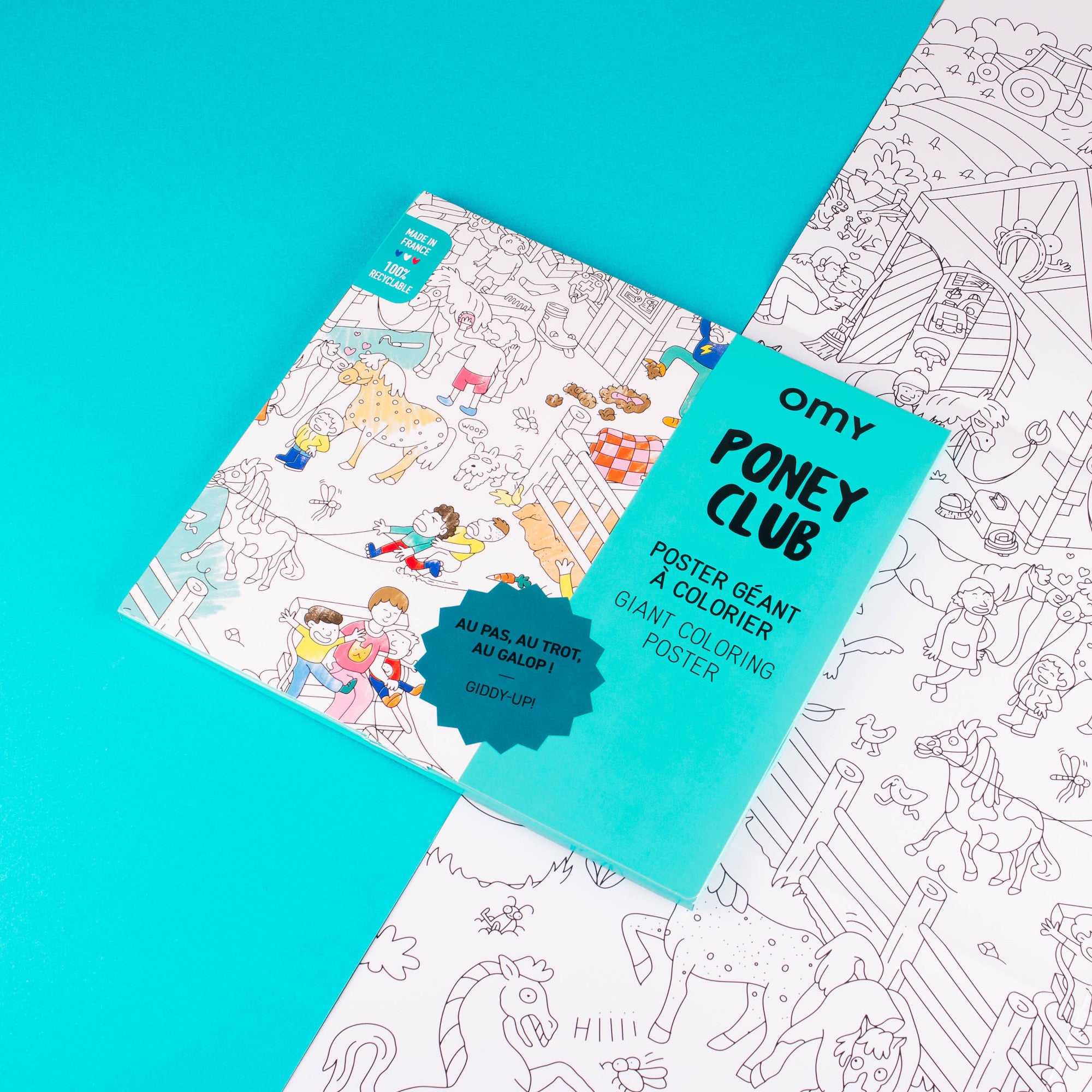 coloriages bio enfants OMY POSTER A COLORIER - PONEY CLUB