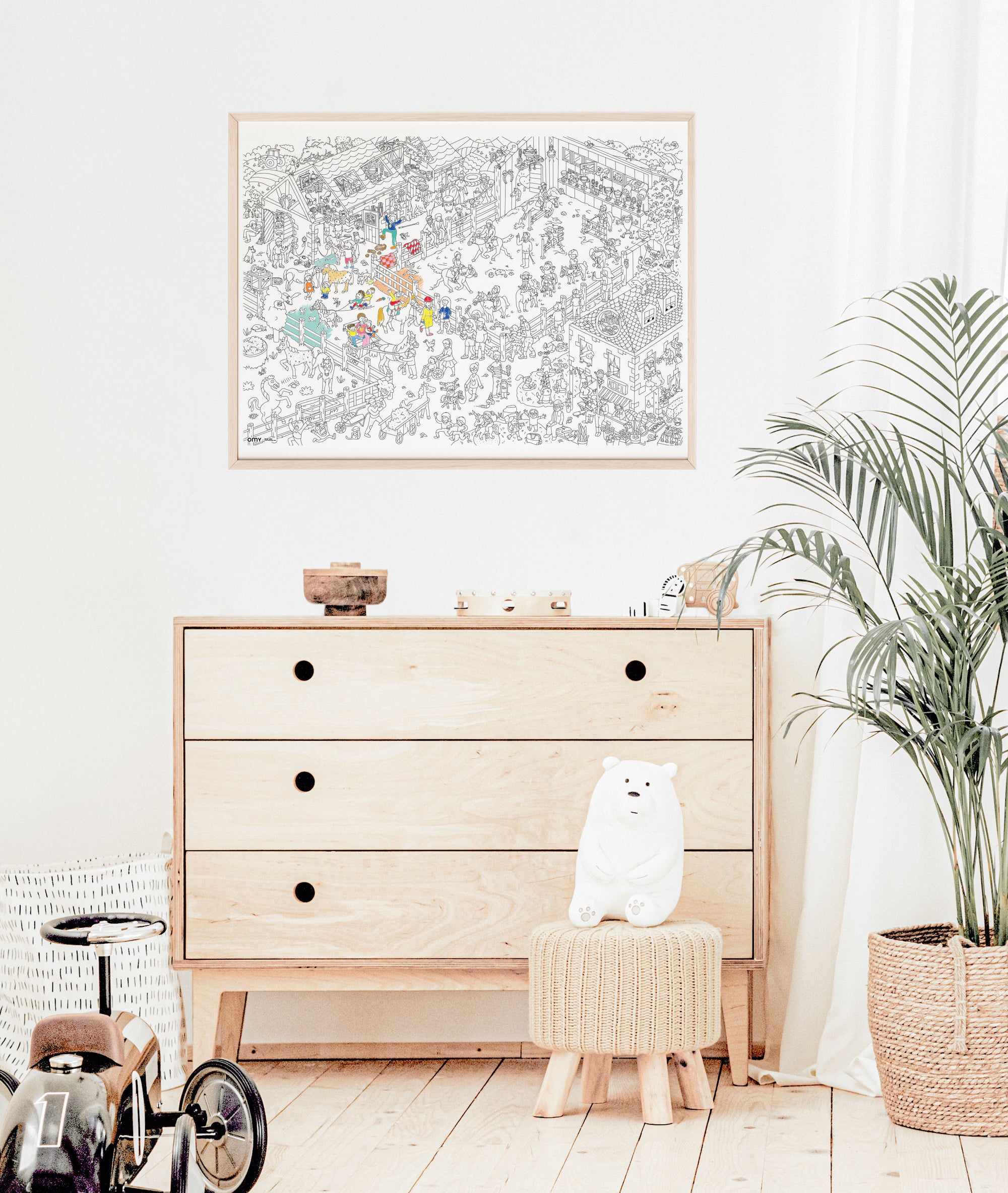 coloriages bio enfants OMY POSTER A COLORIER - PONEY CLUB