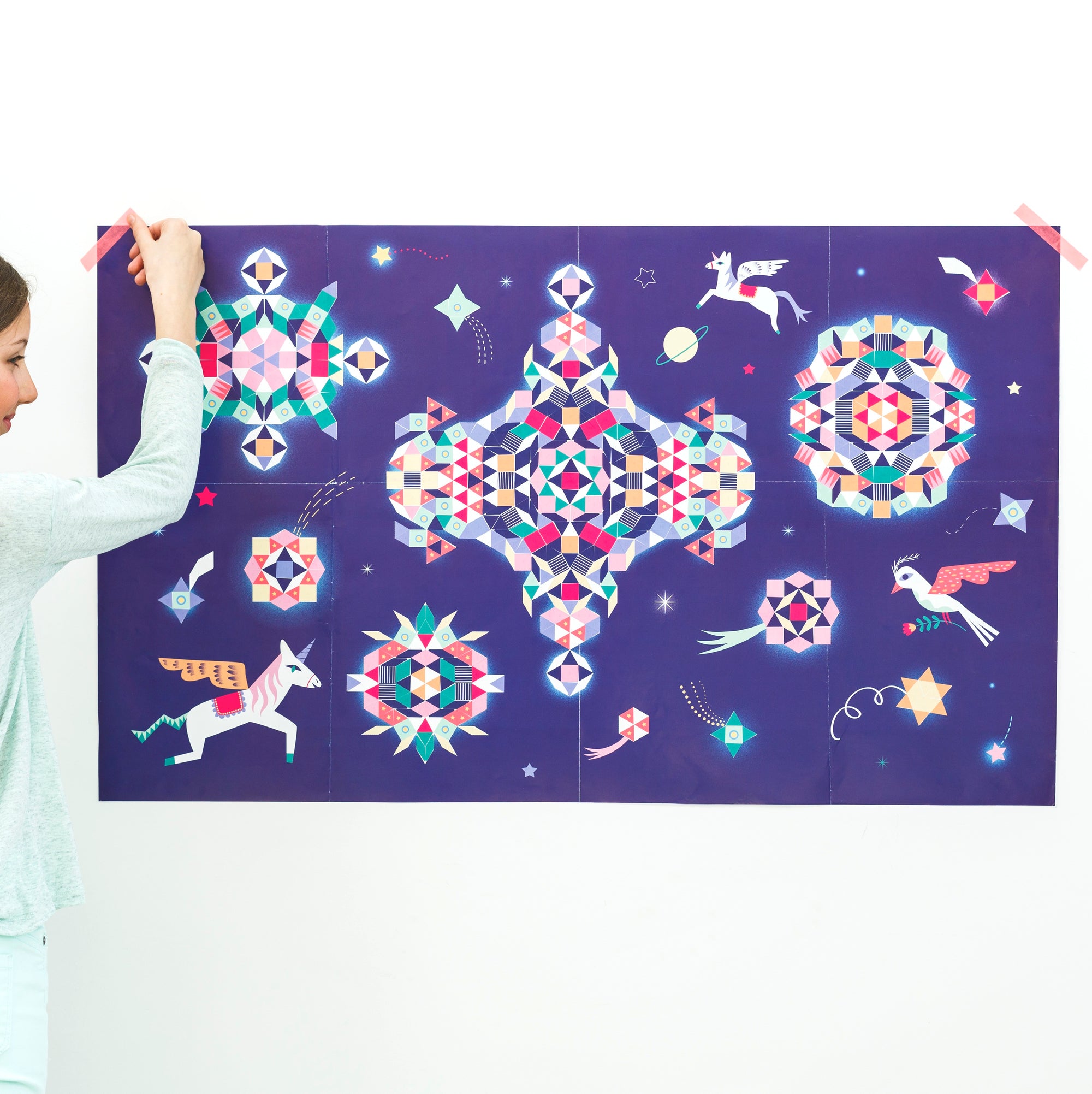 jeu educatif poppik POSTER PÉDAGOGIQUE + 1000 STICKERS CONSTELLATION