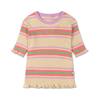 vêtements durables enfants repose ams t-shirt rayé multicolore