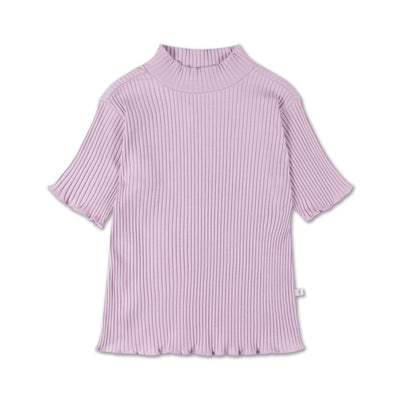 vêtements durables enfants repose ams t-shirt col montant lilas