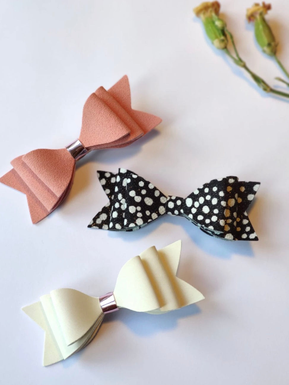 Accessoires cheveux enfants créateur belge gleebee set de 3 noeuds cheveux Serena