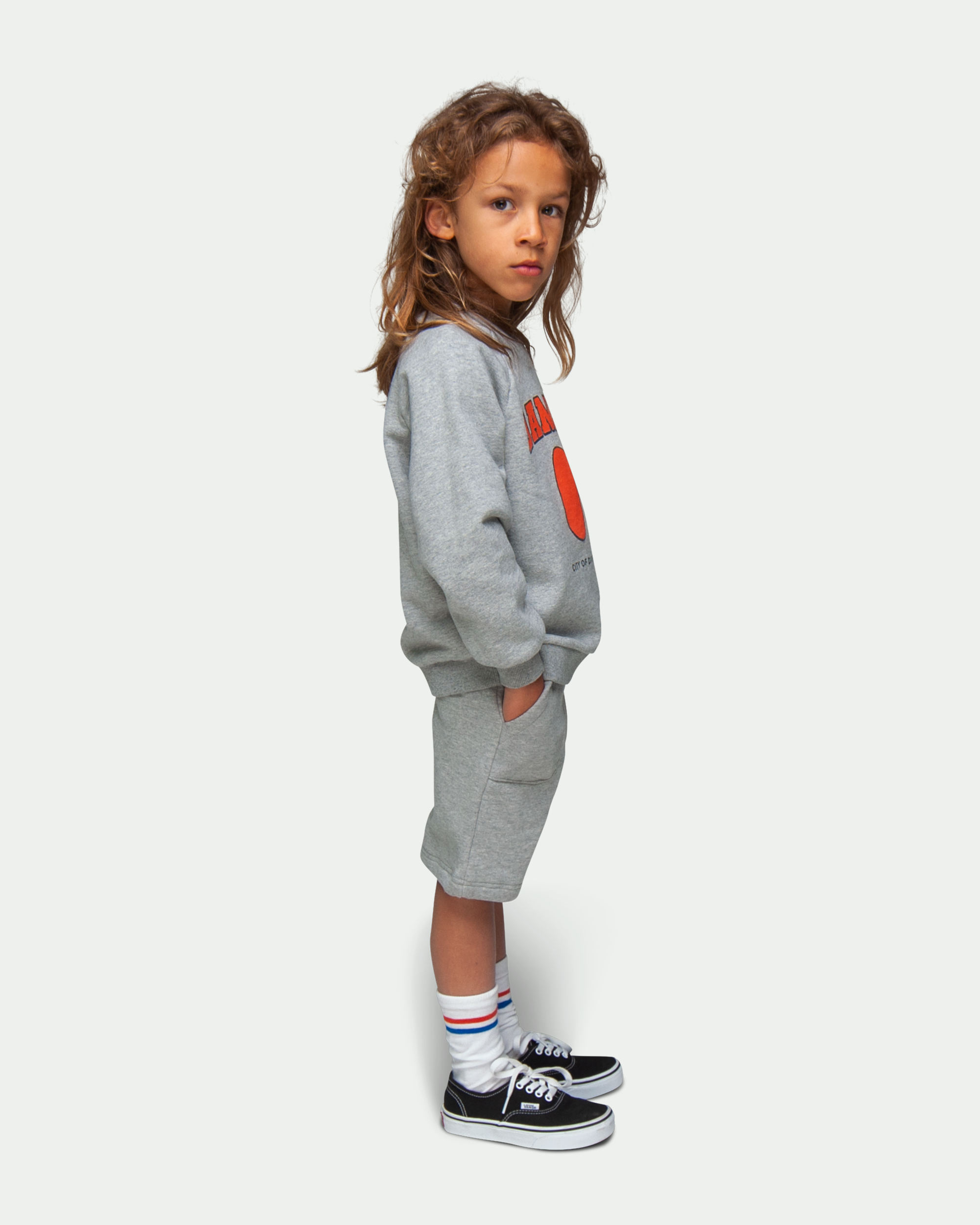 Vêtement enfant bio Maedformini Short Handy Horse gris coton bio