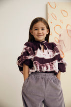 vêtement enfant the new society Blouse Olivia coton bio Tie&DYe prune