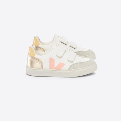 chaussures durables enfants veja Baskets scratchs V-12 CHROMEFREE LEATHER EXTRA WHITE MULTICO PLATINE