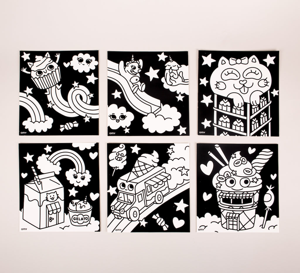 peinture coloriages bio enfants OMY KAWAII COLORIAGE VELOURS