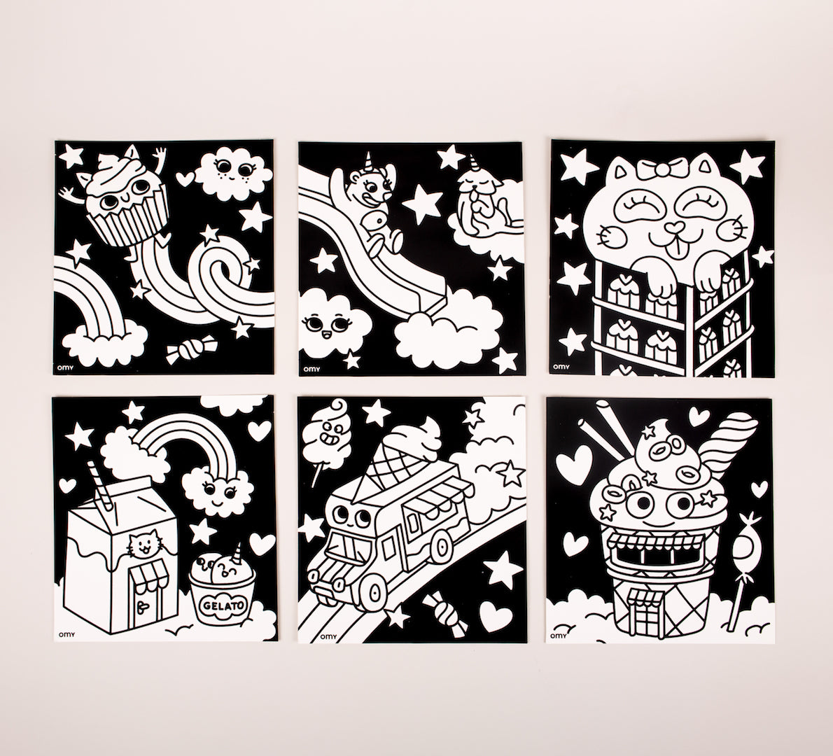 peinture coloriages bio enfants OMY KAWAII COLORIAGE VELOURS