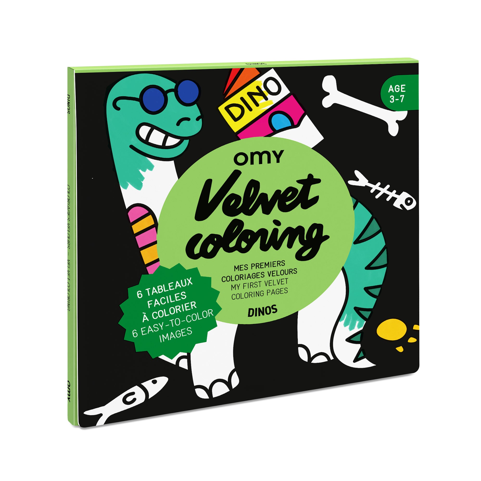peinture coloriages bio enfants OMY DINO COLORIAGE VELOURS
