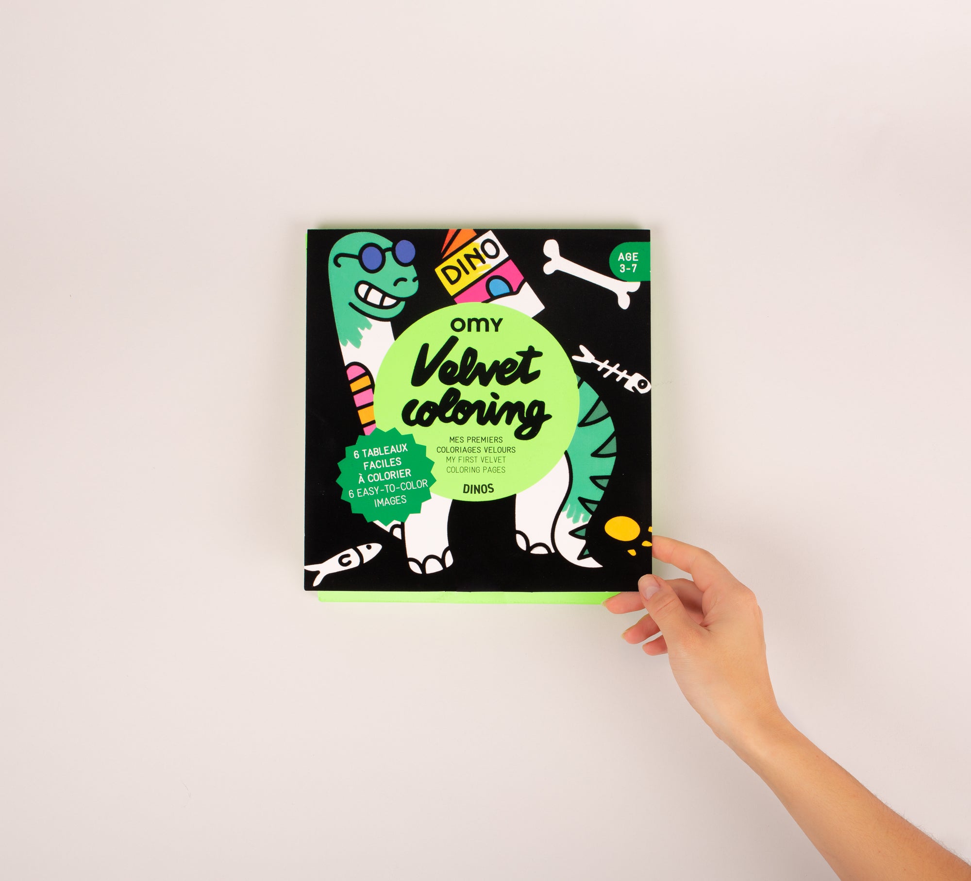 peinture coloriages bio enfants OMY DINO COLORIAGE VELOURS