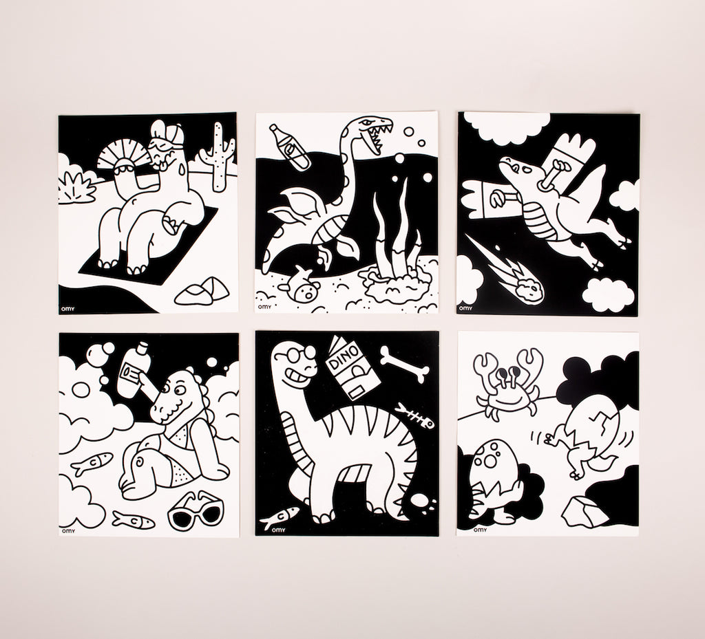 peinture coloriages bio enfants OMY DINO COLORIAGE VELOURS