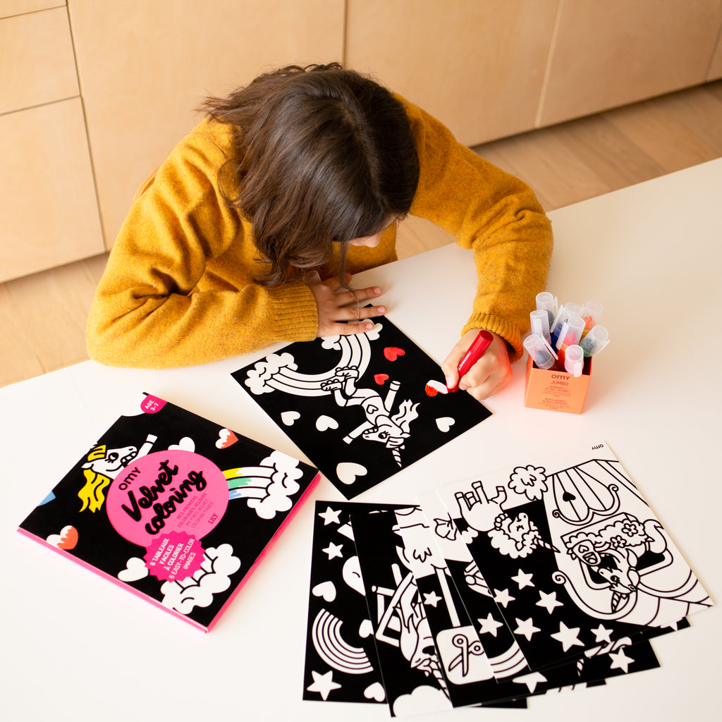 peinture coloriages bio enfants OMY LILY COLORIAGE VELOURS