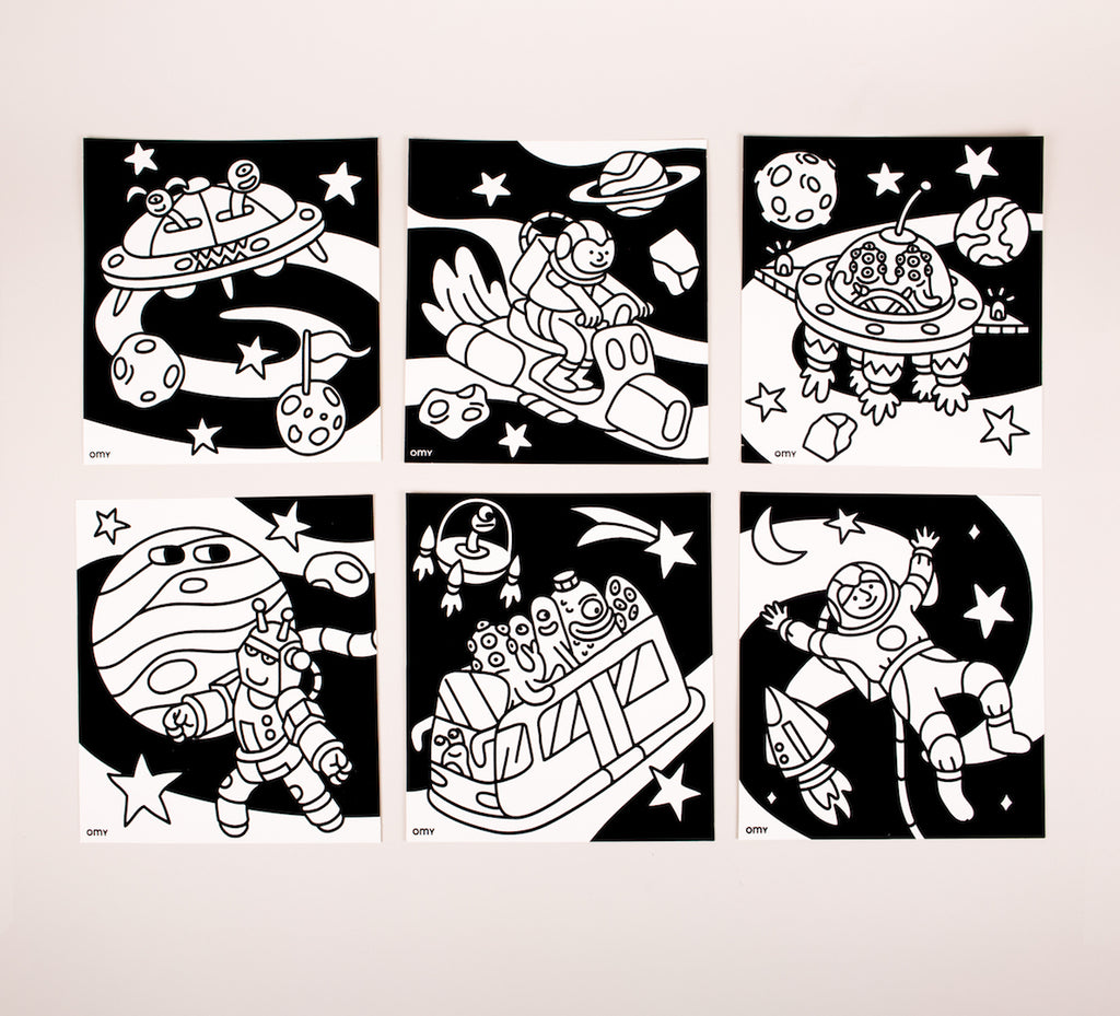 peinture coloriages bio enfants OMY COSMOS COLORIAGE VELOURS