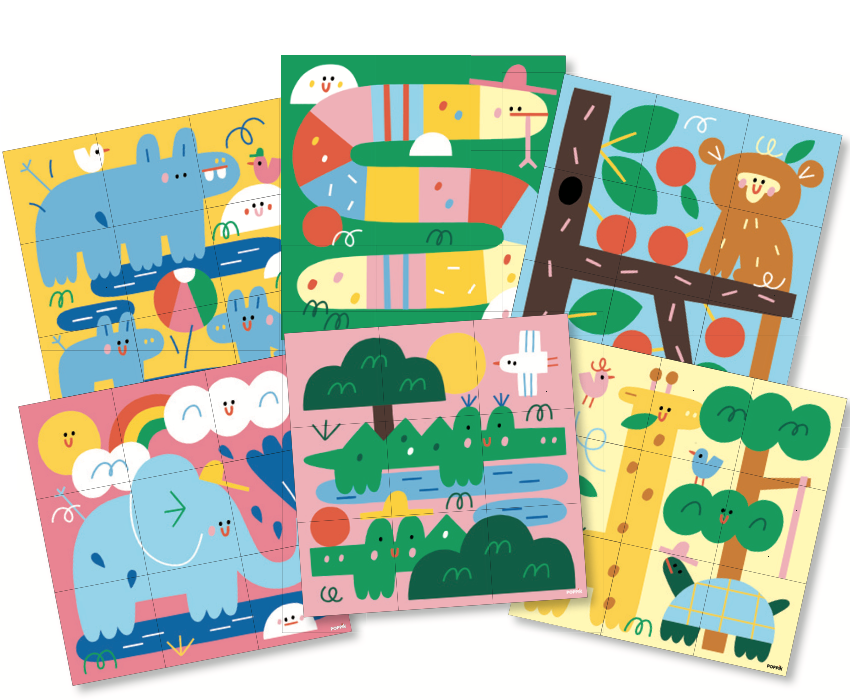 6 Cards + 96 stickers animals