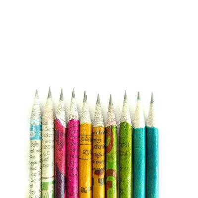 crayon enfant lassanai Pack de 10 crayons en papier journal 