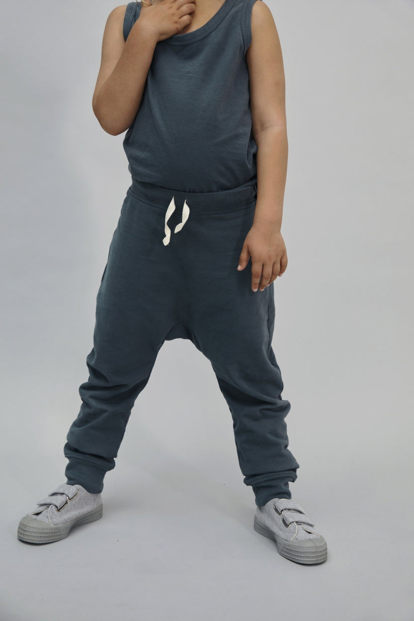 vêtements durables enfants gray label jogging bleu gris