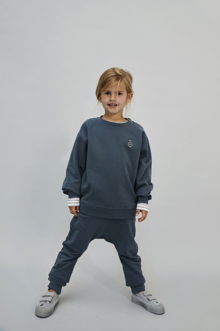 vêtements durables enfants gray label jogging bleu gris