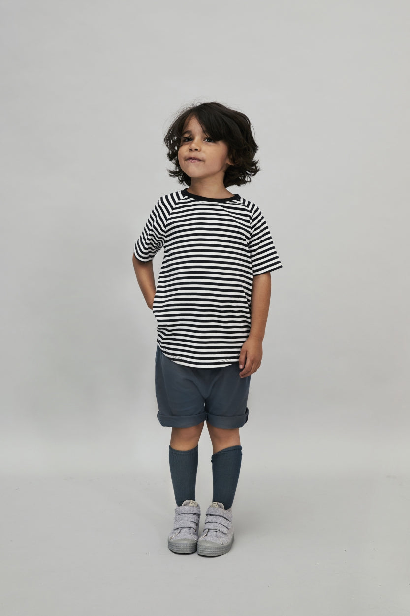 vêtements durables enfants gray label short bleu gris