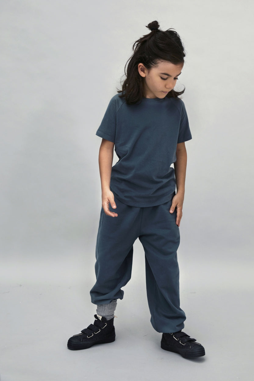 vêtements durables enfants gray label t-shirt bleu gris