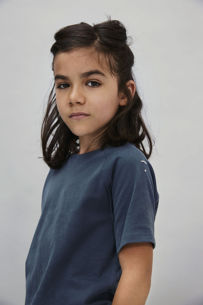 vêtements durables enfants gray label t-shirt bleu gris