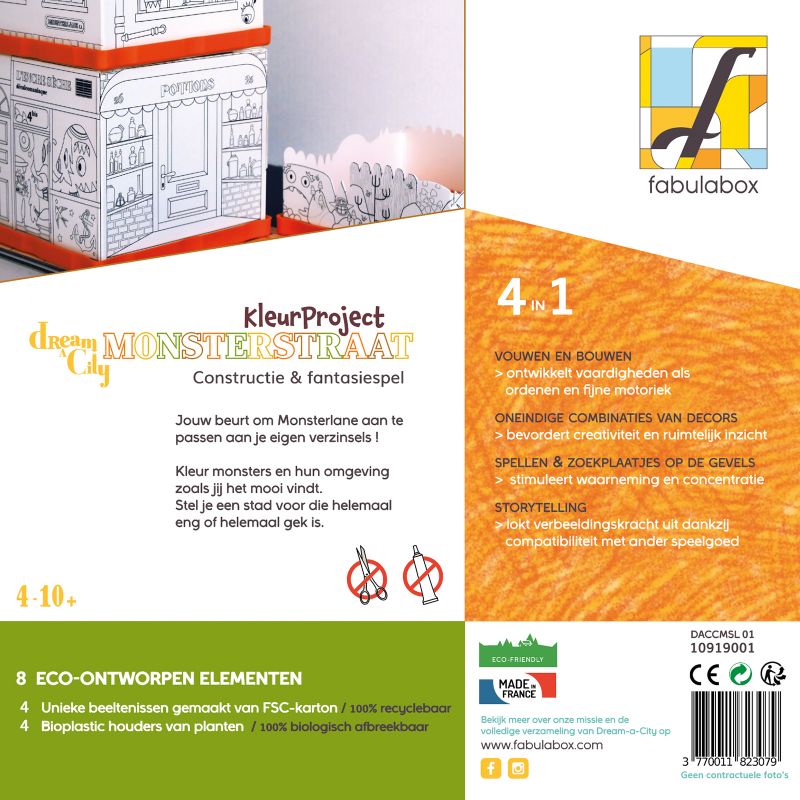 jeu écologique créatif enfant fabulabox mini-ville monsterlane