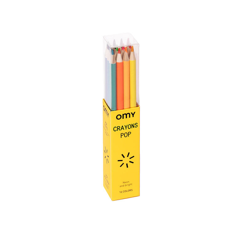 CRAYONS ENFANT OMY CRAYONS POP - BOITE DE 16 CRAYONS DE COULEURS