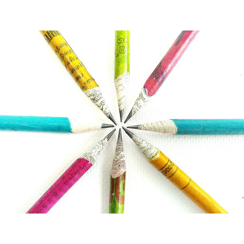 crayon enfant lassanai Pack de 10 crayons en papier journal 