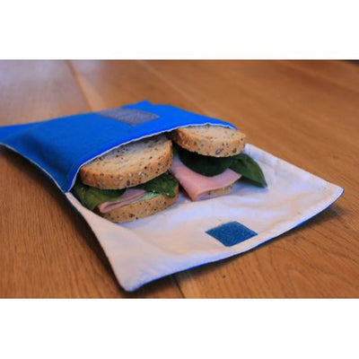 Poche sandwich écologique enfant lassanai bleue en coton