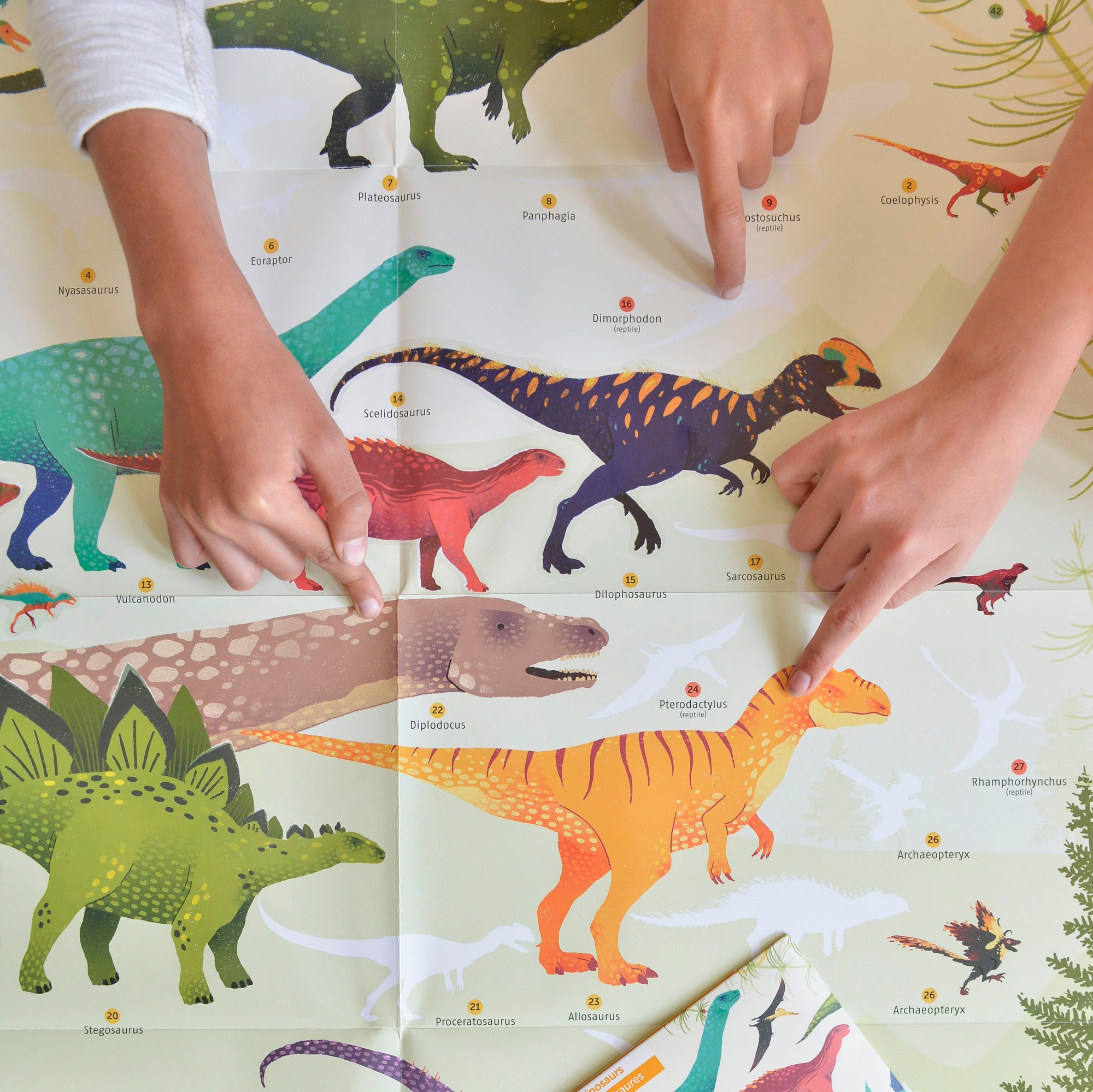 JEU EDUCATIF ENFANT POPPIK POSTER PÉDAGOGIQUE + 32 STICKERS DINOSAURES