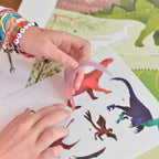 JEU EDUCATIF ENFANT POPPIK POSTER PÉDAGOGIQUE + 32 STICKERS DINOSAURES