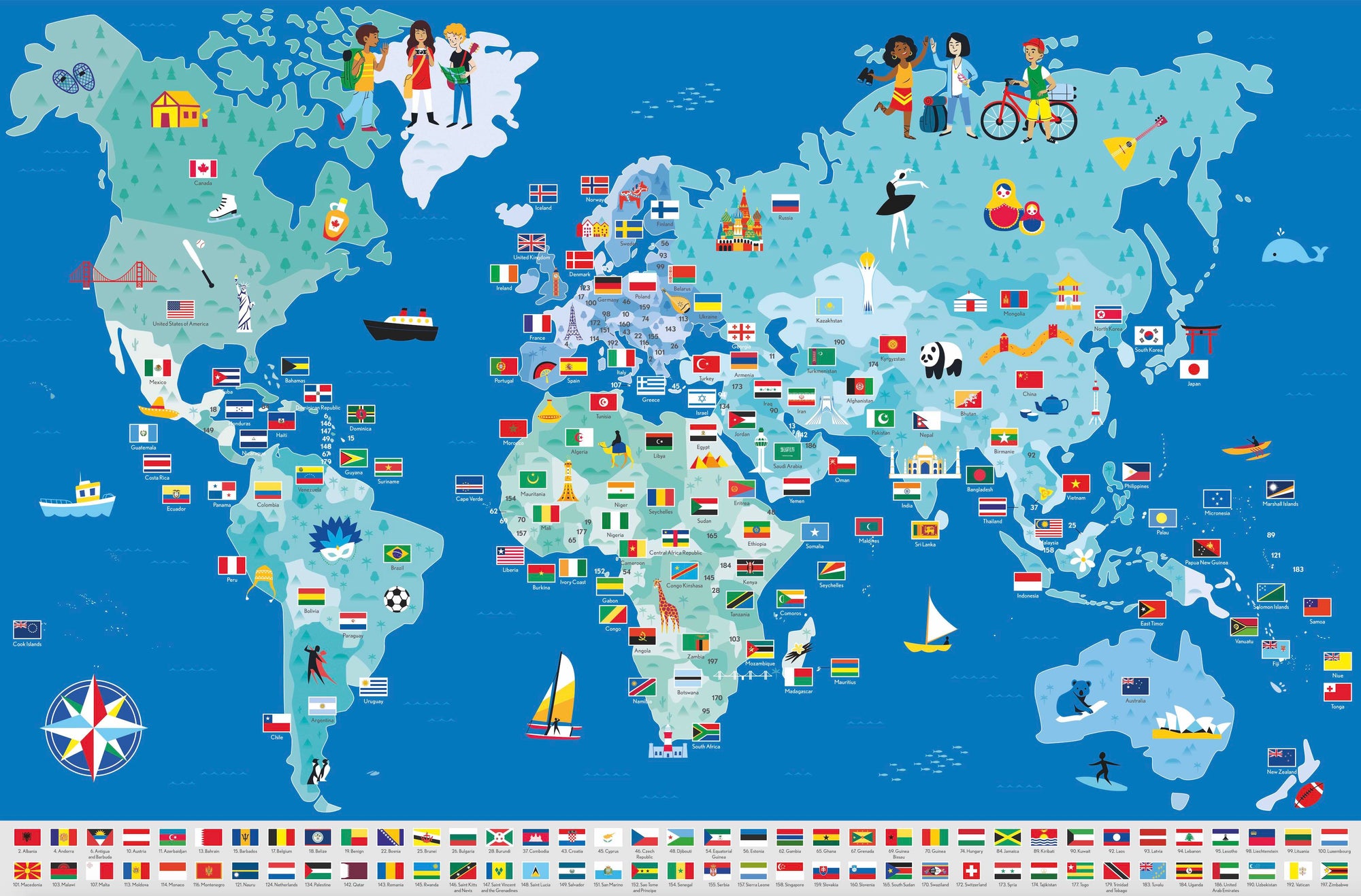 jeu educatif poppik POSTER PÉDAGOGIQUE + 200 STICKERS DRAPEAUX