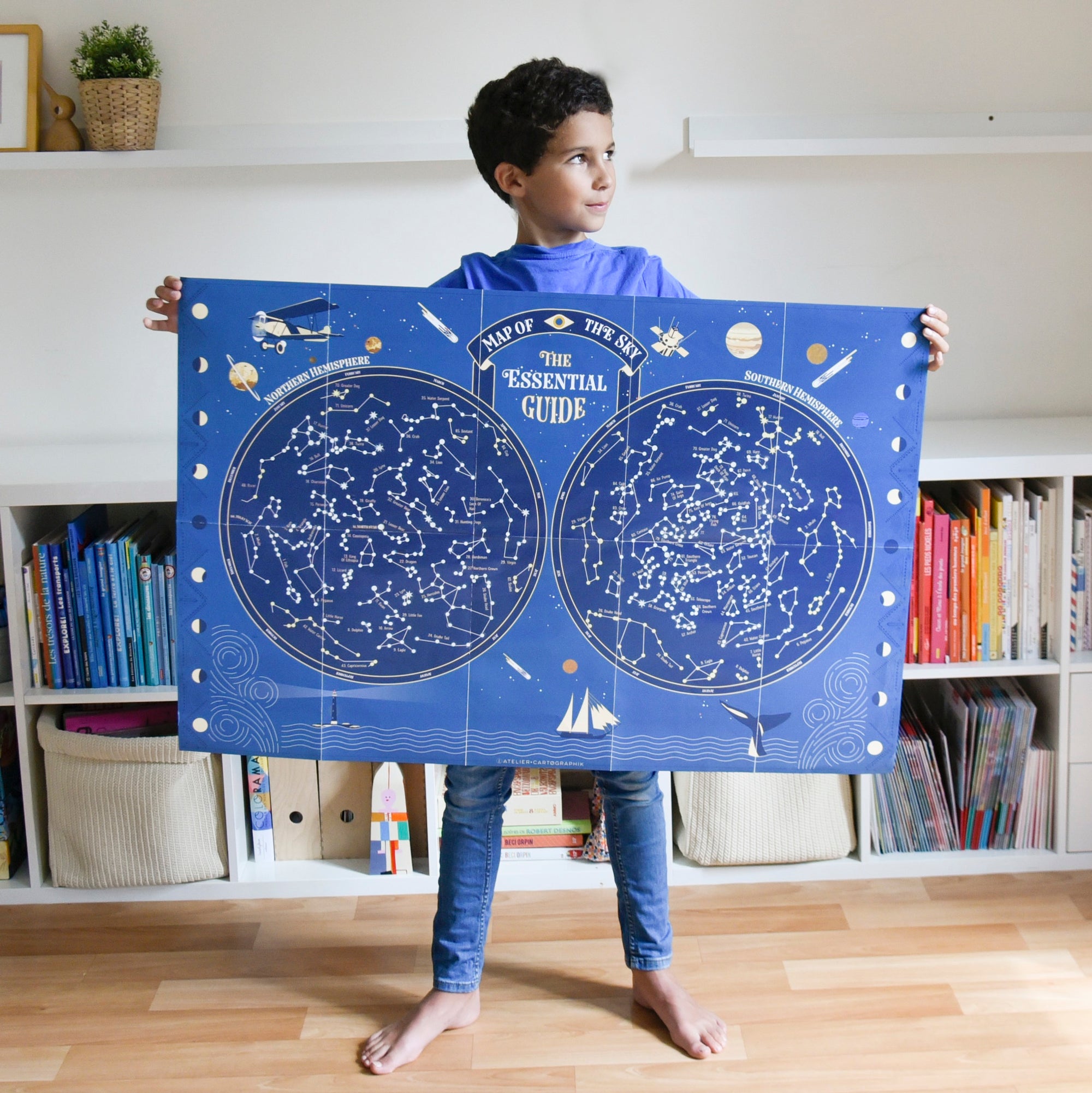 JEU EDUCATIF ENFANT POPPIK POSTER PÉDAGOGIQUE + 640 STICKERS étoiles phosphorescentes