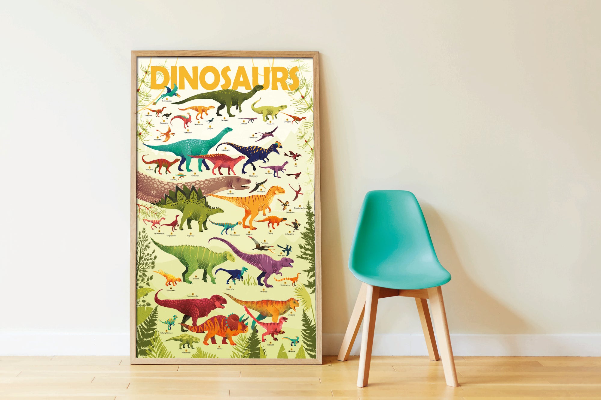 JEU EDUCATIF ENFANT POPPIK POSTER PÉDAGOGIQUE + 32 STICKERS DINOSAURES