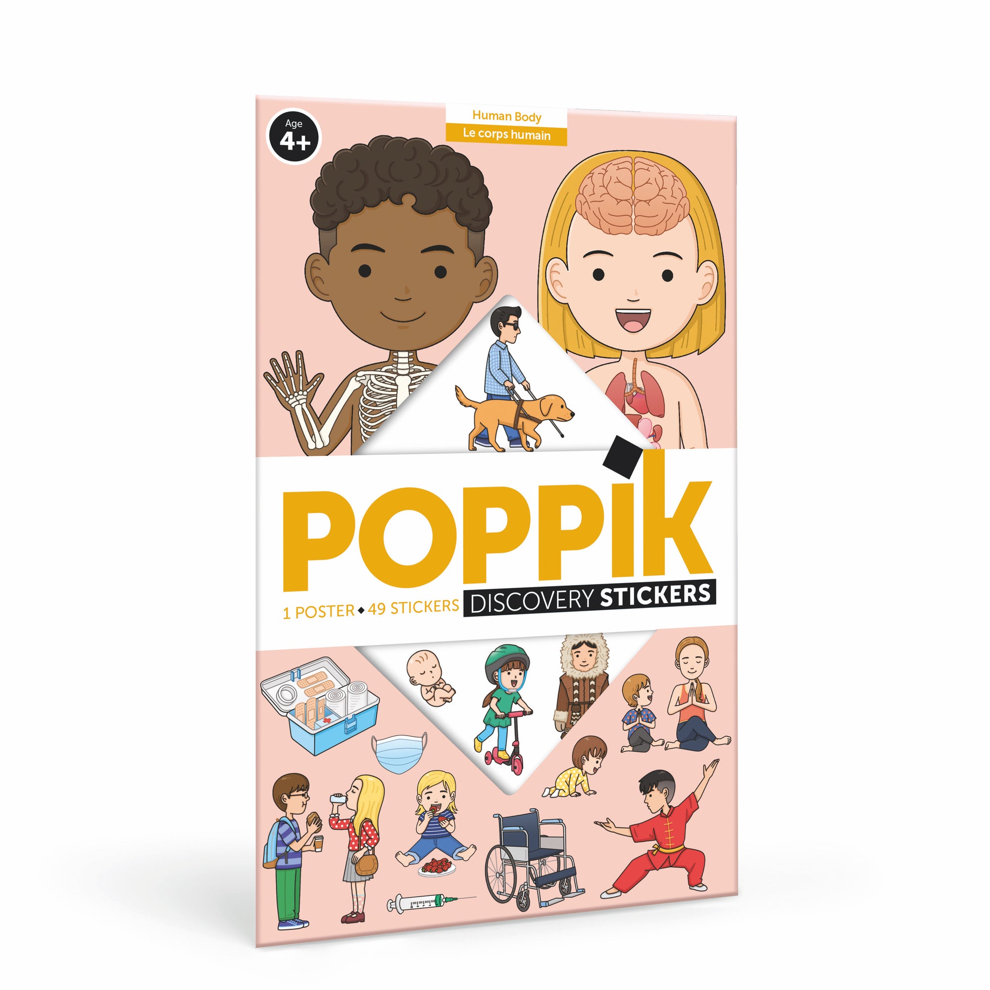 JEU EDUCATIF ENFANT POPPIK POSTER PÉDAGOGIQUE + 49 STICKERS le corps humain