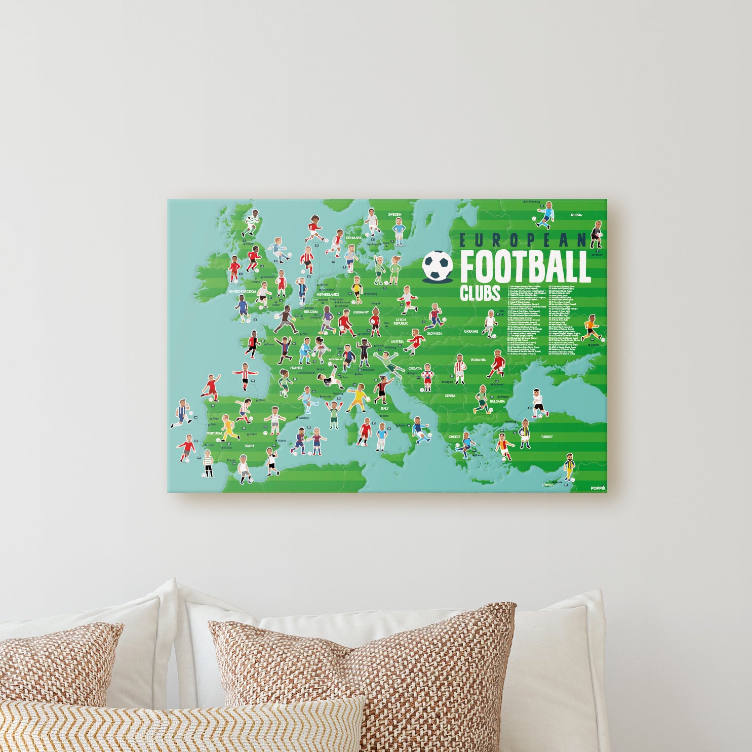 jeu educatif pour enfants poppik POSTER PÉDAGOGIQUE + 60 STICKERS FOOTBALL