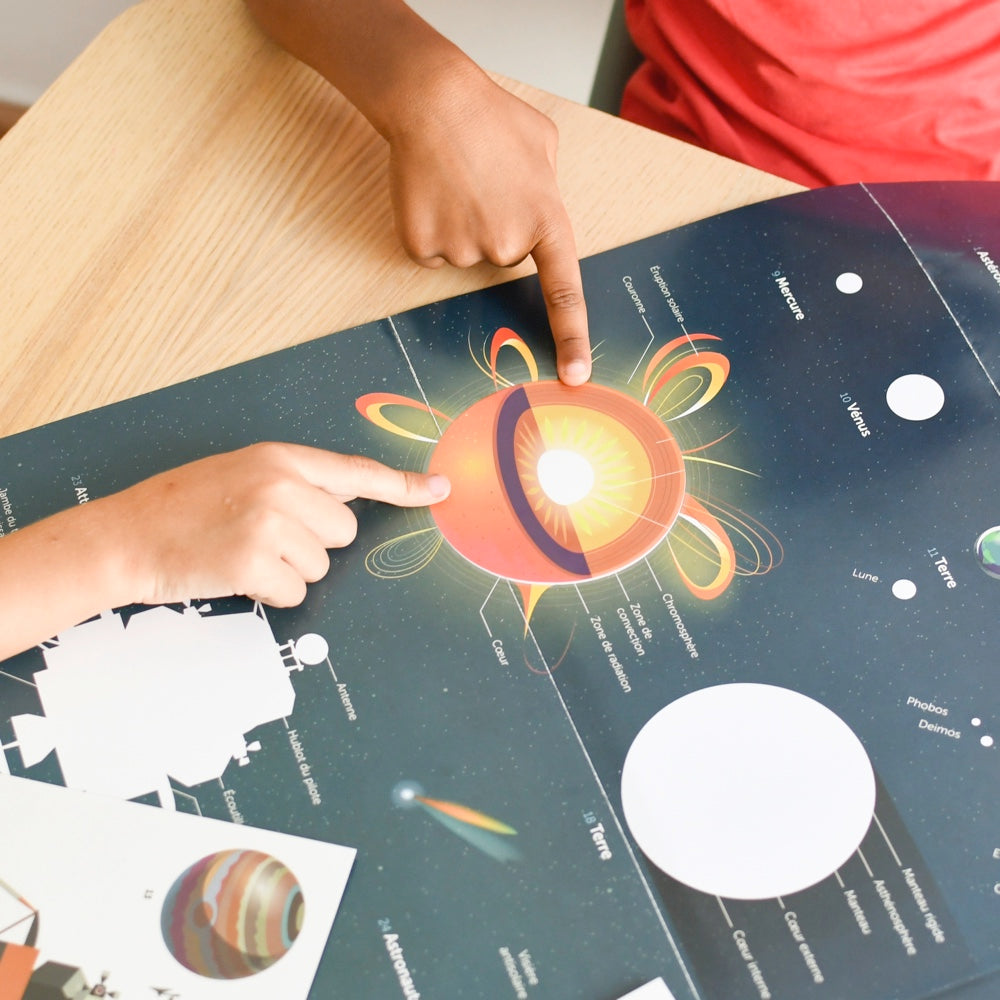 poppik POSTER PÉDAGOGIQUE + 49 STICKERS Astronomie