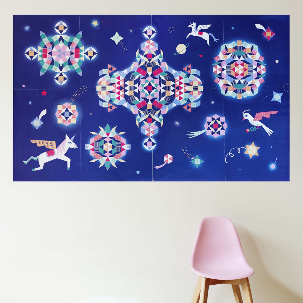 jeu educatif poppik POSTER PÉDAGOGIQUE + 1000 STICKERS CONSTELLATION