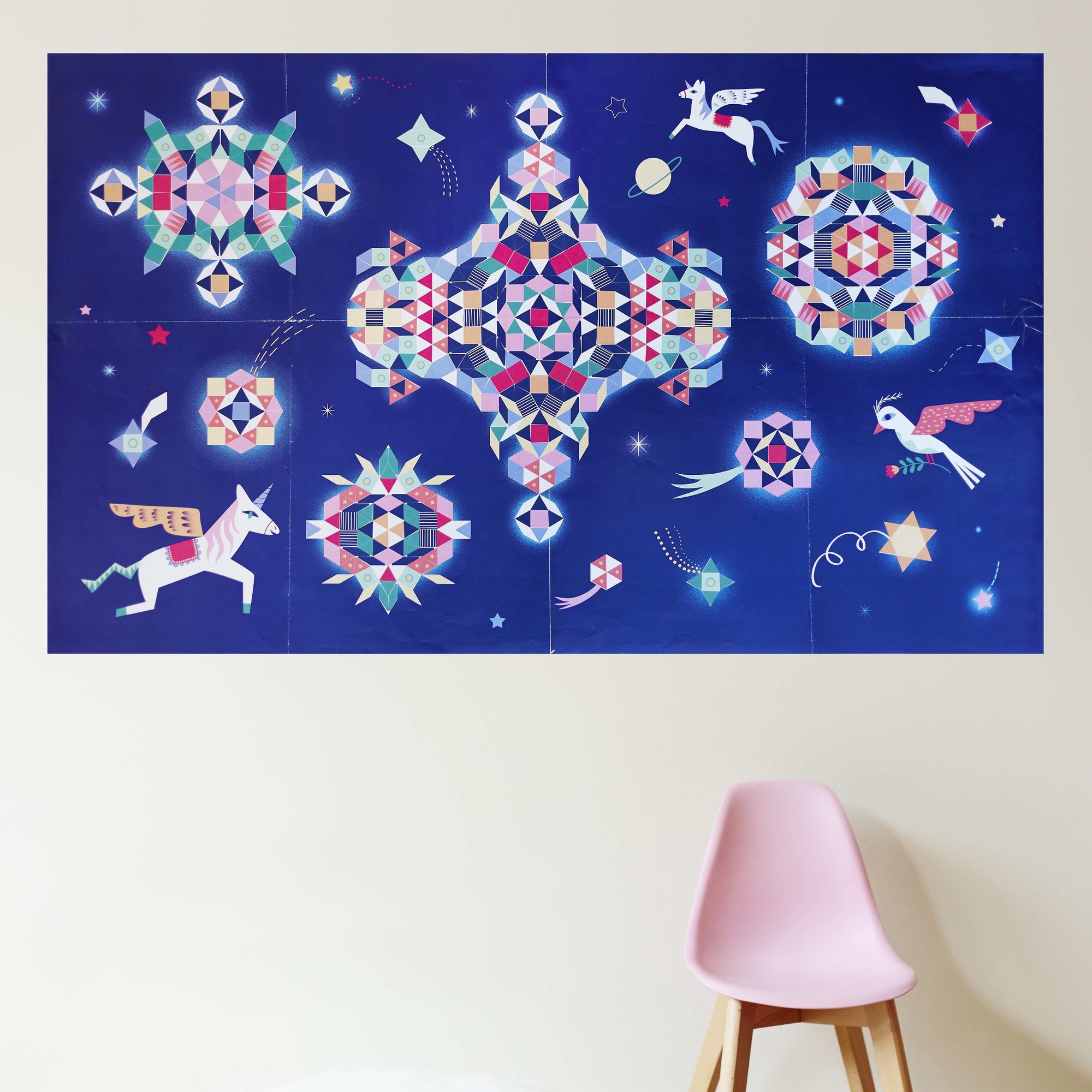 jeu educatif poppik POSTER PÉDAGOGIQUE + 1000 STICKERS CONSTELLATION