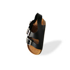 Sandales enfants CHILL cuir végétalien noires babymocs