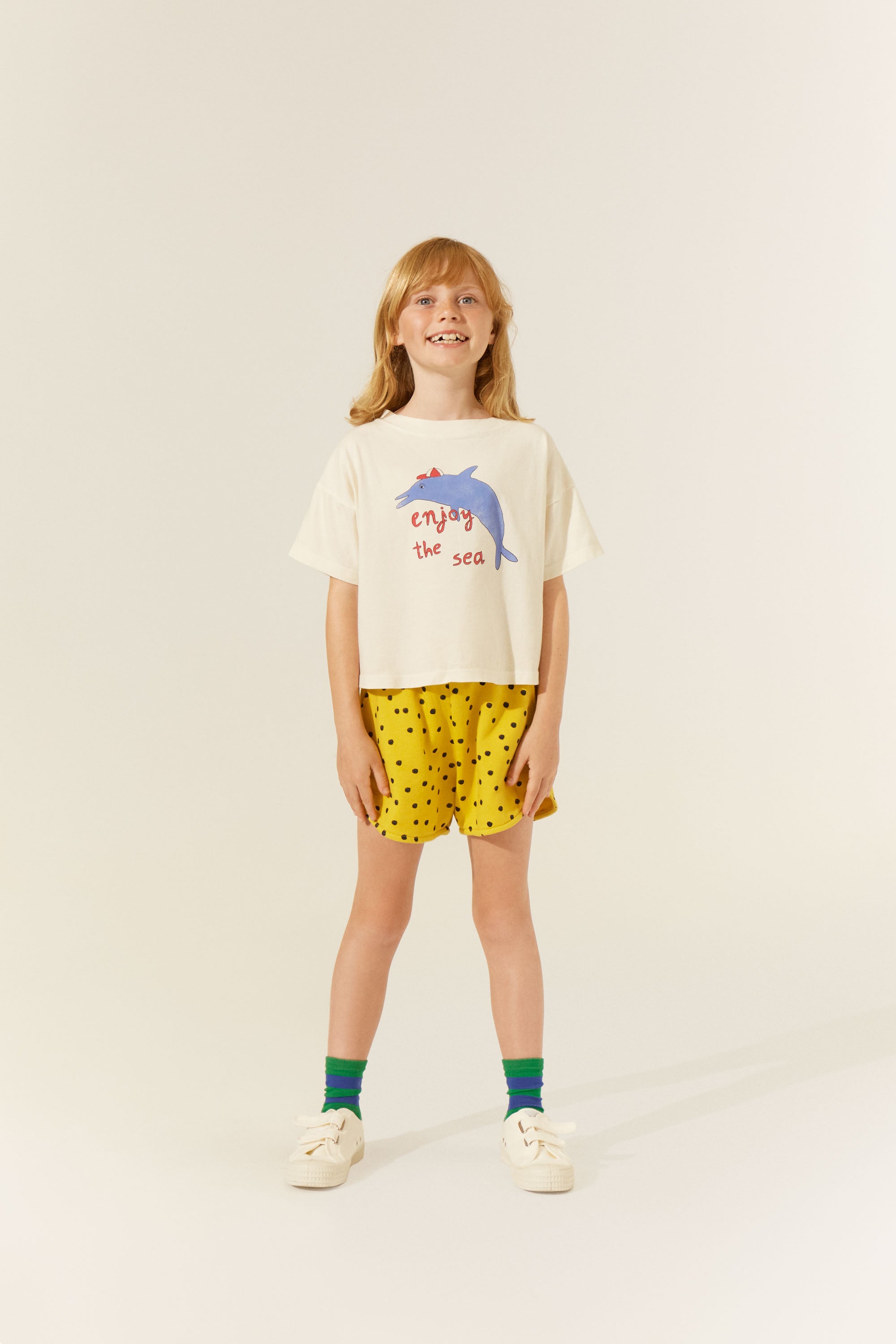 vêtements durables enfants the campamento short jaune à pois