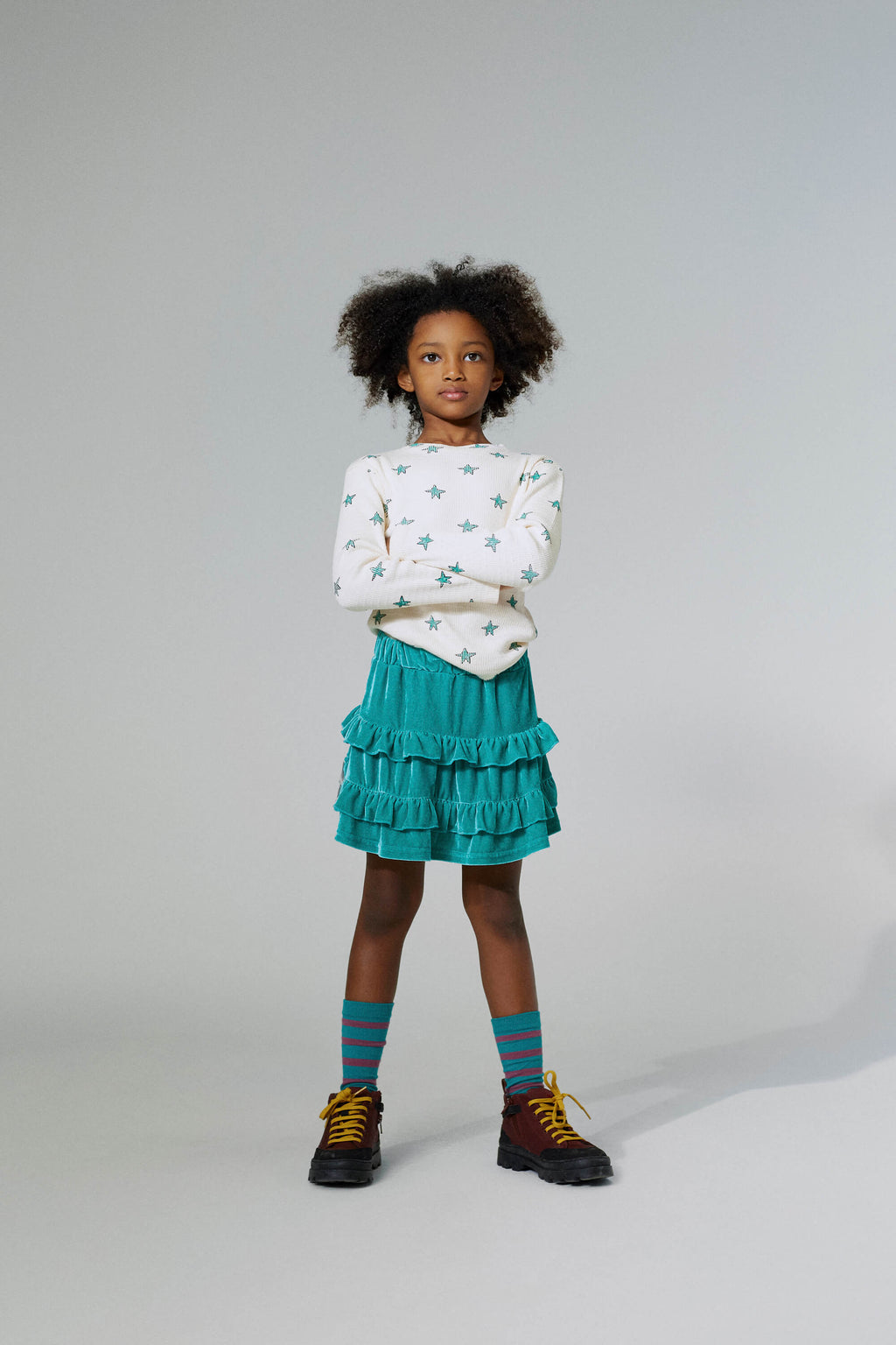 vêtement enfant durable the campamento T-shirt longues manches Blanc étoiles