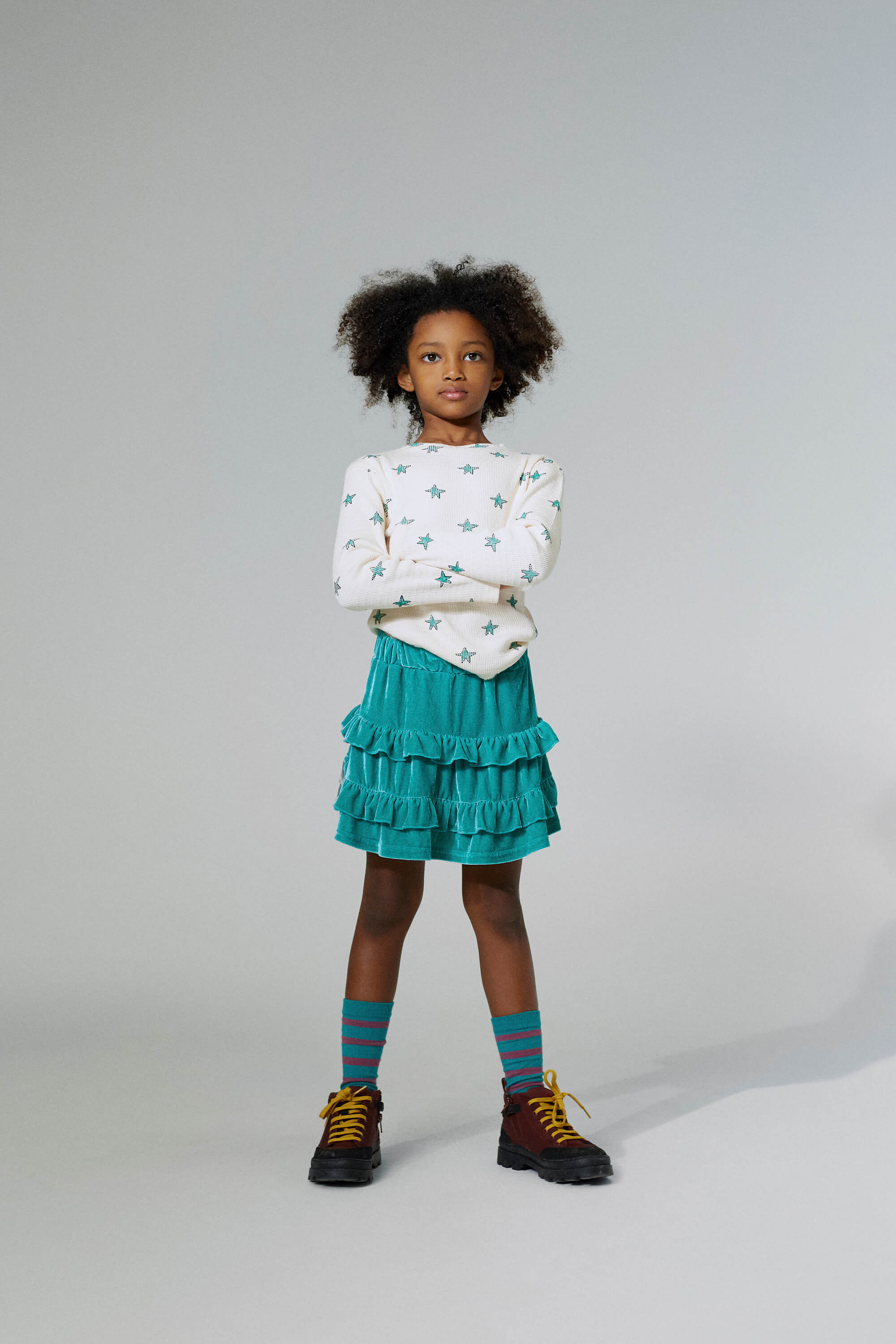 vêtement enfant durable the campamento T-shirt longues manches Blanc étoiles